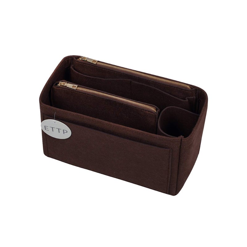 ETTP Purse Organizer, Felt Bag Organizer Insert For Speedy, Neverfull, Tote, Handbag, 8 Colors 5 Sizes (Medium, Coffee) - Image 1